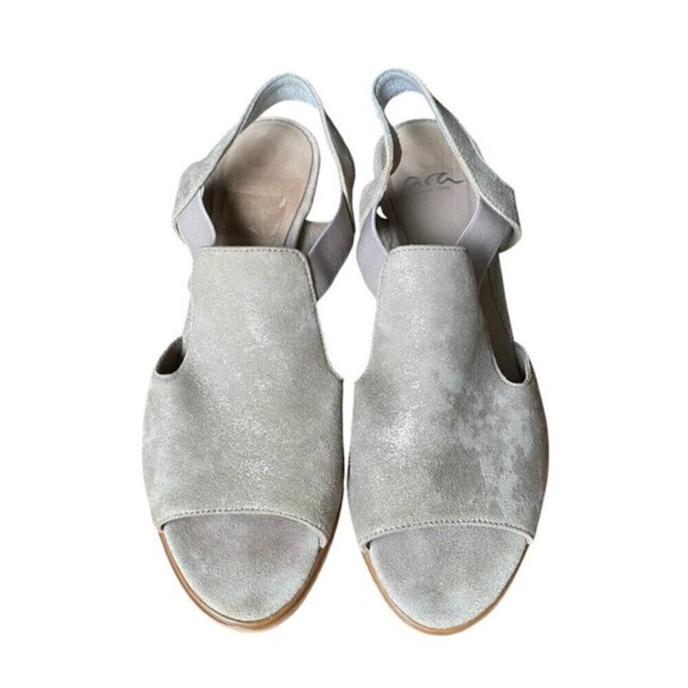 Ara Grenoble-Sand Chiara Gray with Silver Metallic Leather - Size UK 6.5